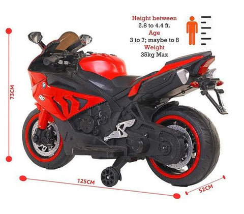 Red BMW S1000RR Superbike for Kids with Rechargeable Battery