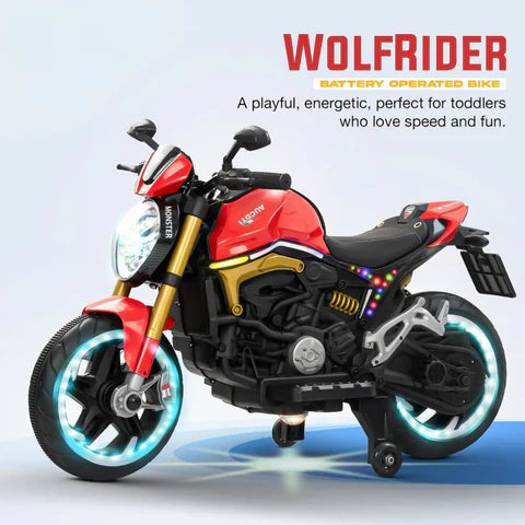 12V Kids Electric Motorcycle Bike with Training Wheels, Music & LED Lights – Ride-On Battery Bike for Boys & Girls Age 2–10 | Ducati Style