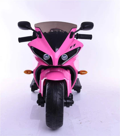 R1 Kids Pink Motorcycle Bike with Supporting Wheels