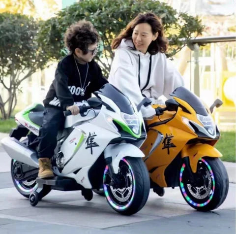 Premium Hayabusa Electric Ride-On Bike for Kids (2–11 Yrs) – 12V Battery, Real Engine Sound