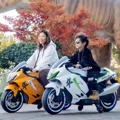 Premium Hayabusa Electric Ride-On Bike for Kids (2–11 Yrs) – 12V Battery, Real Engine Sound